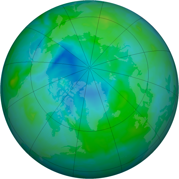 Arctic ozone map for 25 August 2012